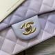 Chanel香奈兒頂級原單高仿〖晶片版本〗漸變色色系列漸變紫cf系列羊皮獨家品質全鋼五金裏內配小羊皮型號：1116