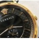 Versace凡賽斯頂級原單高仿VV450新款原單範思哲VEBQ系列男款45mm藍寶石鏡面、原裝瑞士石英機芯表面尼龍添加白色膠logo與塗紋，底部是防水牛皮