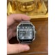 Cartier卡地亞SANTOS系列腕表1 ⃣ ️鏡面：藍寶石玻璃錶鏡2 ⃣ ️錶帶：精鋼錶鏈、義大利牛皮錶帶3 ⃣ ️錶殼：精鋼、ADLC碳鍍層4 ⃣ ️錶冠：精鋼錶冠、鑲嵌黑色多切面合成尖晶石5 ⃣ ️錶盤：灰色6 ⃣ ️尺寸：47.5X39.8X9.38mm 7 ⃣ ️機芯：進口9019機