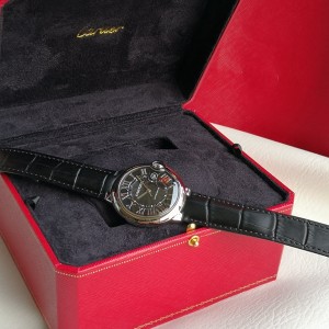 Cartier卡地亞腕表V6臻品卡地亞藍氣球系列WSBB0003腕表（黑色牛皮-精鋼-黑色扭索雕紋錶盤，2824-2全自動，42毫米），致敬逆行者，天佑全球