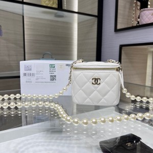 Chanel香奈兒頂級原單高仿22P新品珍珠口紅包盒子包精巧別致鏈條小化妝盒AP2581Y