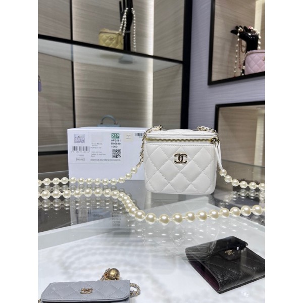 Chanel香奈兒頂級原單高仿22P新品珍珠口紅包盒子包精巧別致鏈條小化妝盒AP2581Y