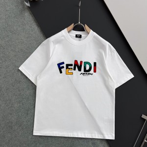 FENDI芬迪一比一白色2024時尚最新款短袖T恤