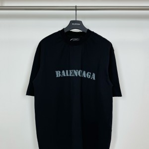 Balenciaga巴黎世家A貨之家黑色新款Stencil type識標印花短袖T恤男女同款