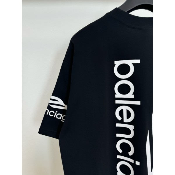 Balenciaga巴黎世家巴黎复刻黑色2024新款M標印花短袖T恤男女同款