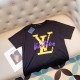 LV路易威登頂級原單2022春夏最新款数位直噴印花logo後背定制金標短袖t恤