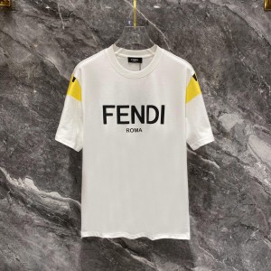 FENDI芬迪頂級高仿2024夏季新款字母印花標識圖案logo肩膀芬迪眼睛印花T恤