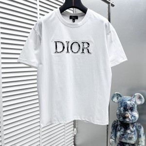 Dior迪奧高仿男裝2024ss新品簡約百搭款白色短袖T恤