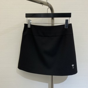Dior迪奧高仿服飾2024ss夏季新款黑色小蜜蜂刺繡西裝短裙立體簡約高腰百搭