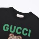 Gucci古馳頂級原單高仿22Fw春夏最新萬針刺繡小熊加印花logo，胸前刺繡小熊+高端精梳棉洗水處理1:1高品質是一款高工藝T恤單品