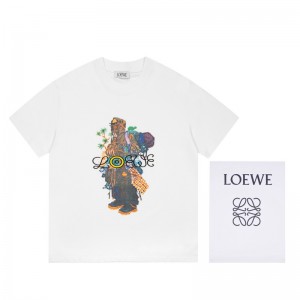 Loewe羅意威頂級原單2022ss早春新款短袖Tshirt彩色網點印花，立體刺繡完美細節處理經典Logo圖案上身超好看男女同款