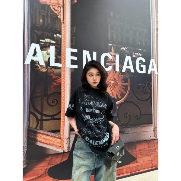 Balenciaga巴黎世家24春季新款原單DIY METAL字母短袖T恤