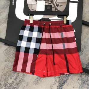 Burberry巴寶莉1:1紅色24SS夏季最新款男士休閒短褲沙灘褲男女同款