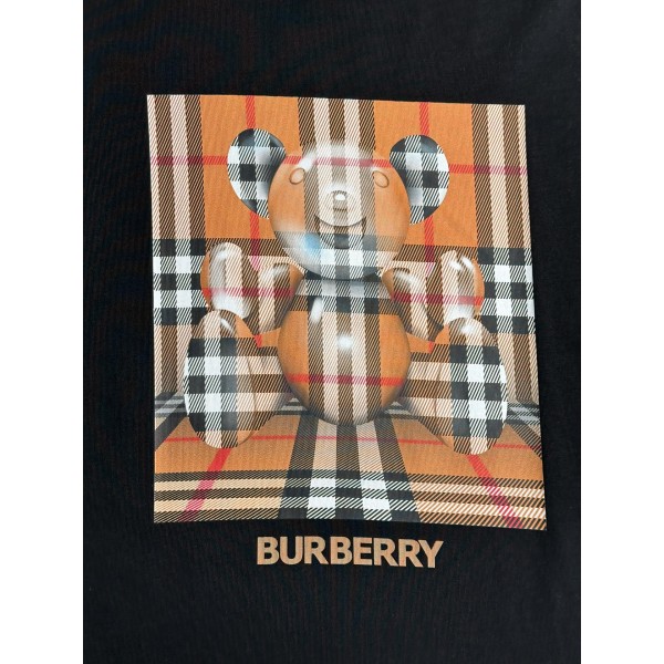 Burberry巴寶莉原單黑色24春夏新款基礎休閒棉質圓領短T恤男女同款