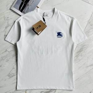 Burberry巴寶莉复刻白色24SS春夏新款休閒圓領短戰馬T恤100%全棉材質男女同款