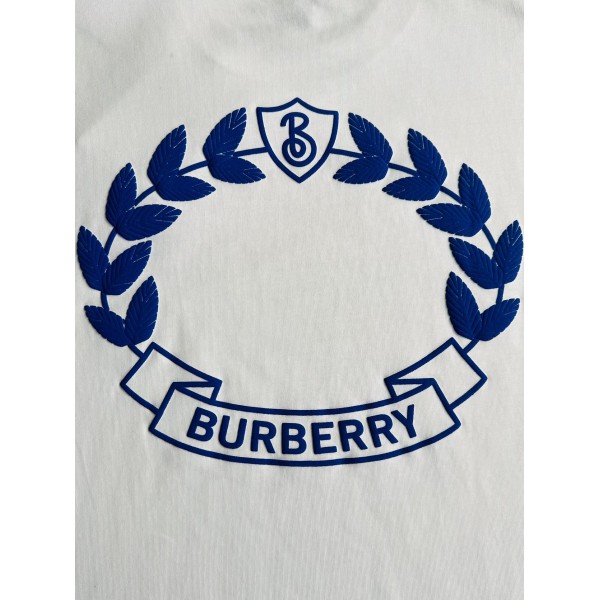 Burberry巴寶莉复刻白色24SS春夏新款休閒圓領短戰馬T恤100%全棉材質男女同款