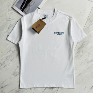Burberry巴寶莉高仿製品白色24SS春夏新款休閒圓領短T恤100%全棉材質男女同款