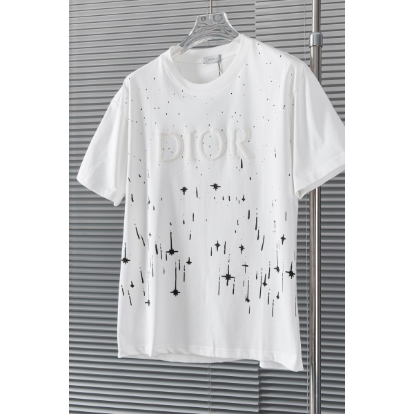 Dior迪奧高仿男裝2024SS白色圆领短袖T恤100%棉