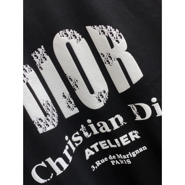 Dior迪奧高仿製品24ss春夏黑色男士新款T恤