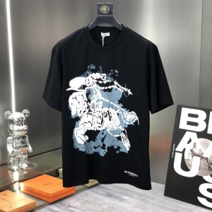 Burberry巴寶莉高货黑色2024春夏新款首發專櫃最新款短袖圓領T恤