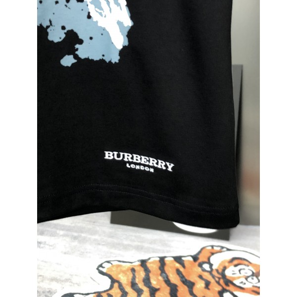 Burberry巴寶莉高货黑色2024春夏新款首發專櫃最新款短袖圓領T恤