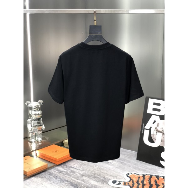 Burberry巴寶莉原單黑色2024春夏新款專櫃最新款短袖圓領T恤