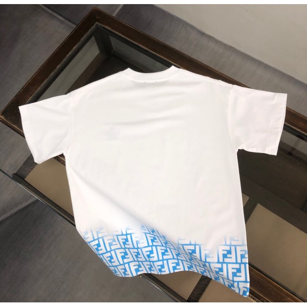 高仿奢侈品FENDI芬迪白色24ss專櫃同款圓領短袖T恤愛心印花字母設計