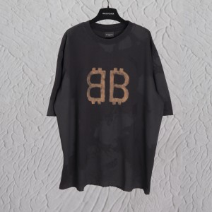 Balenciaga巴黎世家高仿精品新款BB塗鴉印花T恤