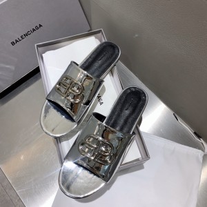 Balenciaga巴黎世家雙B字母Logo金屬扣拖鞋包脚款 拖鞋K03054