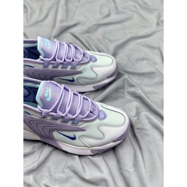 耐克Nike女鞋真標半碼制原楦開發版型#正確組合高密度MD+RB橡膠防滑大底全新造型，這雙來自千禧年的老爹跑鞋顏值耐克Nike Zoom +2K Sneaker“Oxygen Purple”Zoom 2000系列低幫復古百搭老爹風休閒運動慢跑鞋“白薄荷淡紫”AO0354-103