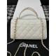 Chanel香奈兒高仿製品白色新款荔枝皮新款荔枝皮手柄手提kelly包包