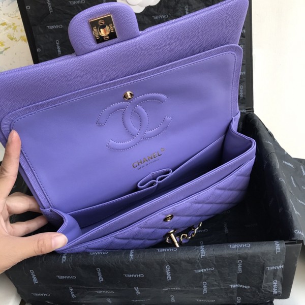 CHANEL香奈兒高仿奢侈品紫色女士包包CF小羊皮特殊通路貨源越南代工廠出品帶有NFC晶片的牛貨女單肩包斜挎包手提包1112