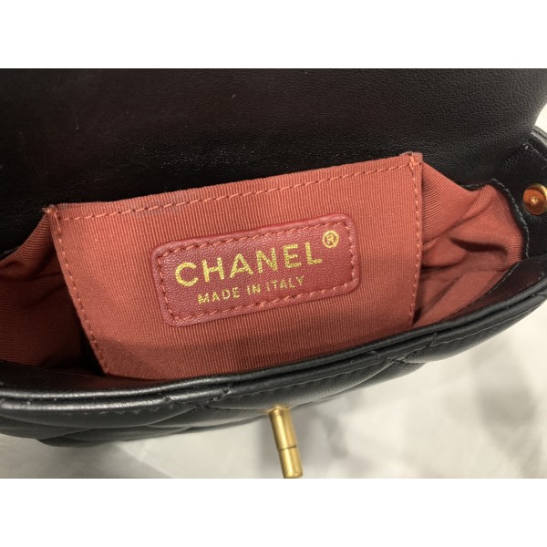 CHANEL香奈兒女士包包2021年新款方胖子，羊皮系列～單蓋設計，這款包散發經典復古味道女單肩包斜挎包手提包 AS2733