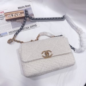 Chanel 香奈兒 布料購物袋 菱格鏈條單肩斜挎手提包 6098-1 尺寸26x17x8cm