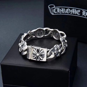Chrome Hearts克羅心十字花元素手鏈 925銀手環