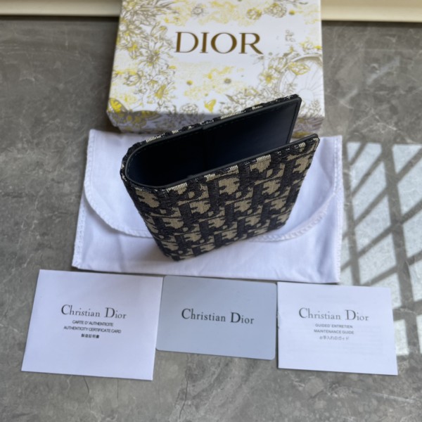 Dior迪奧高仿包包護照夾藍色提花