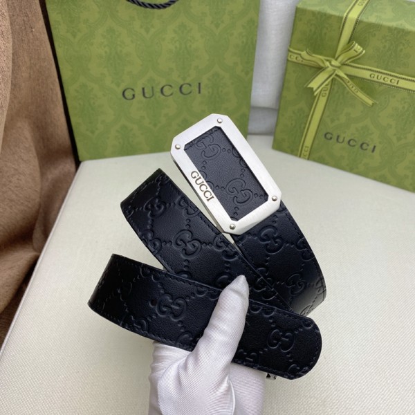 Gucci古馳——I男士板扣腰带- NFC 宽度38MM 精品不锈钢扣 永不掉色 永不生锈 手感柔软 可以裁剪