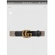 Gucci古馳——2020早秋新款雙G帶扣高級人造帆布腰帶3.0cm女士腰帶