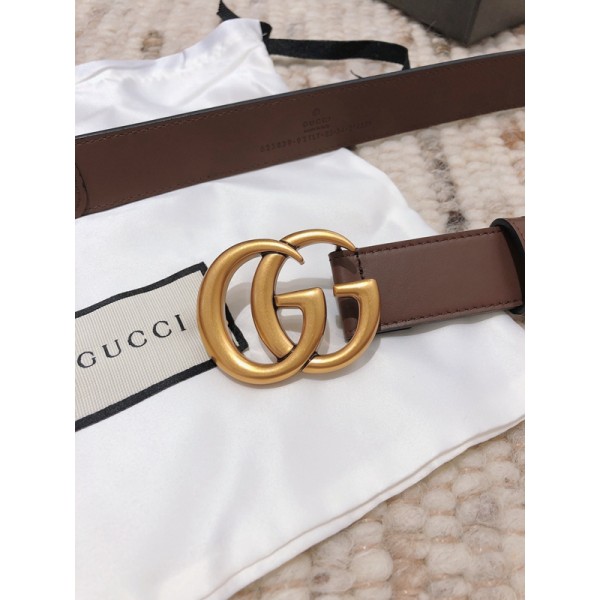 Gucci古馳——2020早秋新款雙G帶扣高級人造帆布腰帶3.0cm女士腰帶