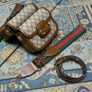 Gucci古馳頂級原單女士包包馬銜扣1955系列迷你手袋658574