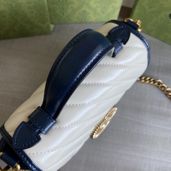 Gucci古馳頂級原單女士包包新出的Marmont系列擰花飾螺紋的雙G造型復古五金鏈條可拆卸鏈式肩帶設計可令手提包輕鬆轉換成肩背包583571
