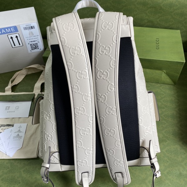 Gucci古馳女士包包頂級原單雙肩包經典條紋織帶和雙G造型配件背包625770