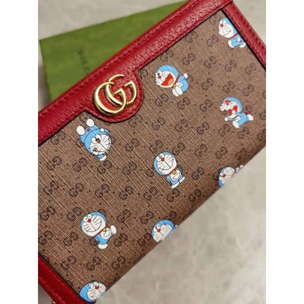 Gucci古馳頂級原單Doraemon x Gucci聯名系列～拉鍊錢包長款錢包皮夾哆啦A夢的各種萌噠表情搭配原工廠猪紋牛皮647787