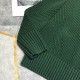 AMI Pairs21ss秋冬新款高端撞色披肩式粗針羊毛混紡拉鍊毛衣寬鬆休閒K02587