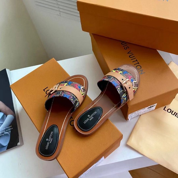 Louis Vuitton路易威登女2021春夏Lv（LoUlS VUlTTON）賴人小拖鞋