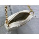 Dior迪奧高仿網站白色Caro系列珍珠鏈條相機包經典的藤格紋斜挎包