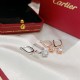 Cartier卡地亞原單品質一克拉牛角彎鉤耳環最時尚經典牛角系列高端定制頂級925純銀高碳鑽鍍金高碳鑽的震撼你們懂玫瑰金鉑金兩色耳環