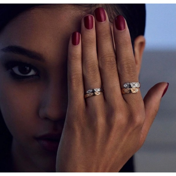 Chanel香奈兒2022火爆開啟ZP開發高端原版製定奢華大牌小香雙C家小紅書推薦火爆全網的寬版菱格雙色戒指指環