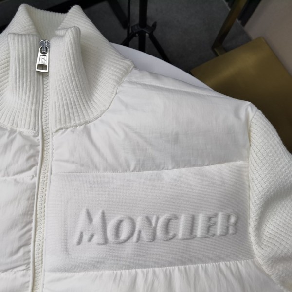 新款Moncler蒙口針織羽絨拼接拼接處採用羊毛混紡面料 男士爆款羽絨服 黑色白色 
