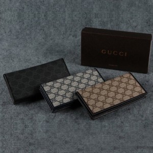 古馳Gucci款男長款帆佈 時尚高檔皮夾手拿包 多色245887